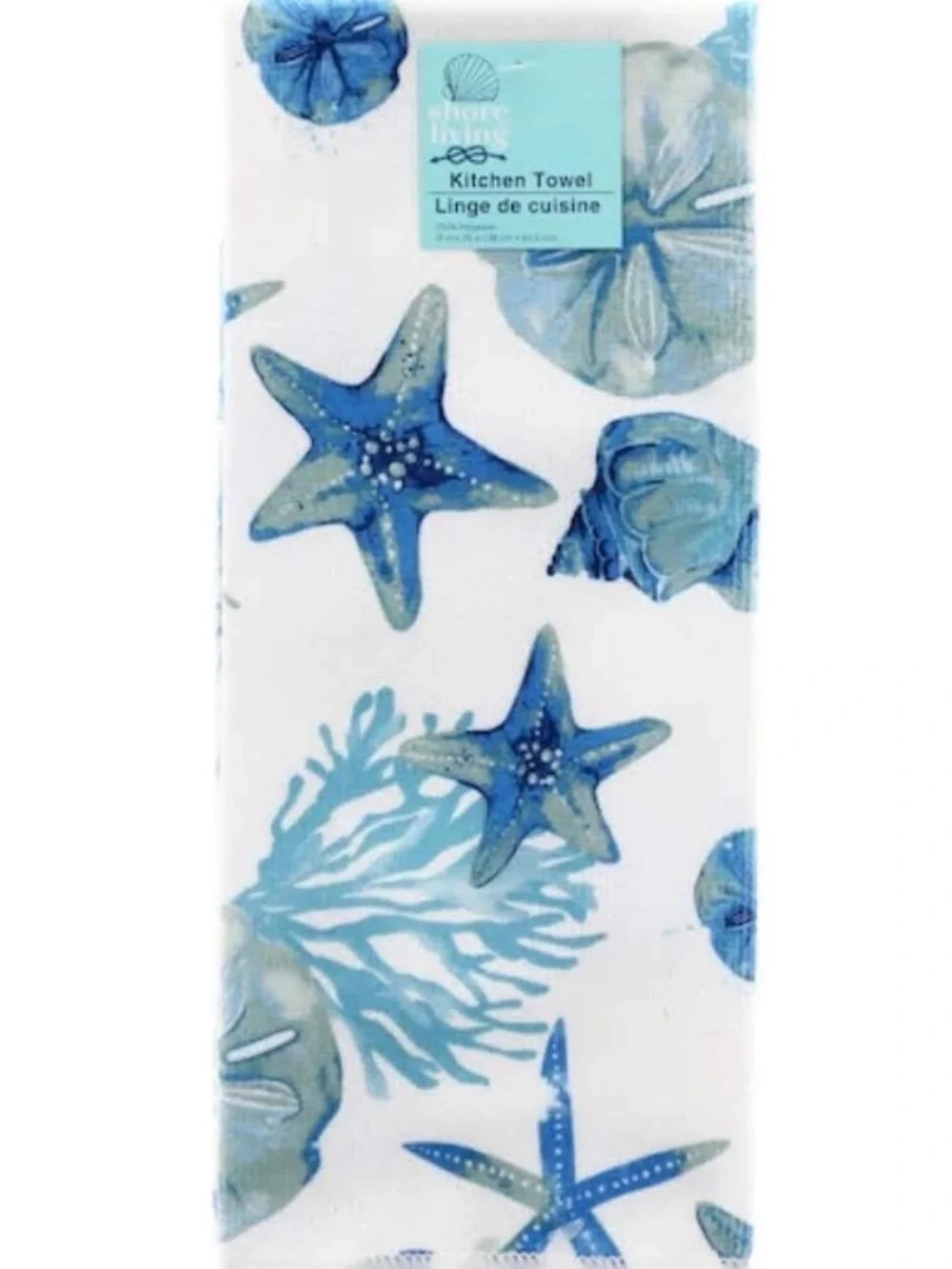 Home Collection Blue and White Starfish Kitchen Dish Towels